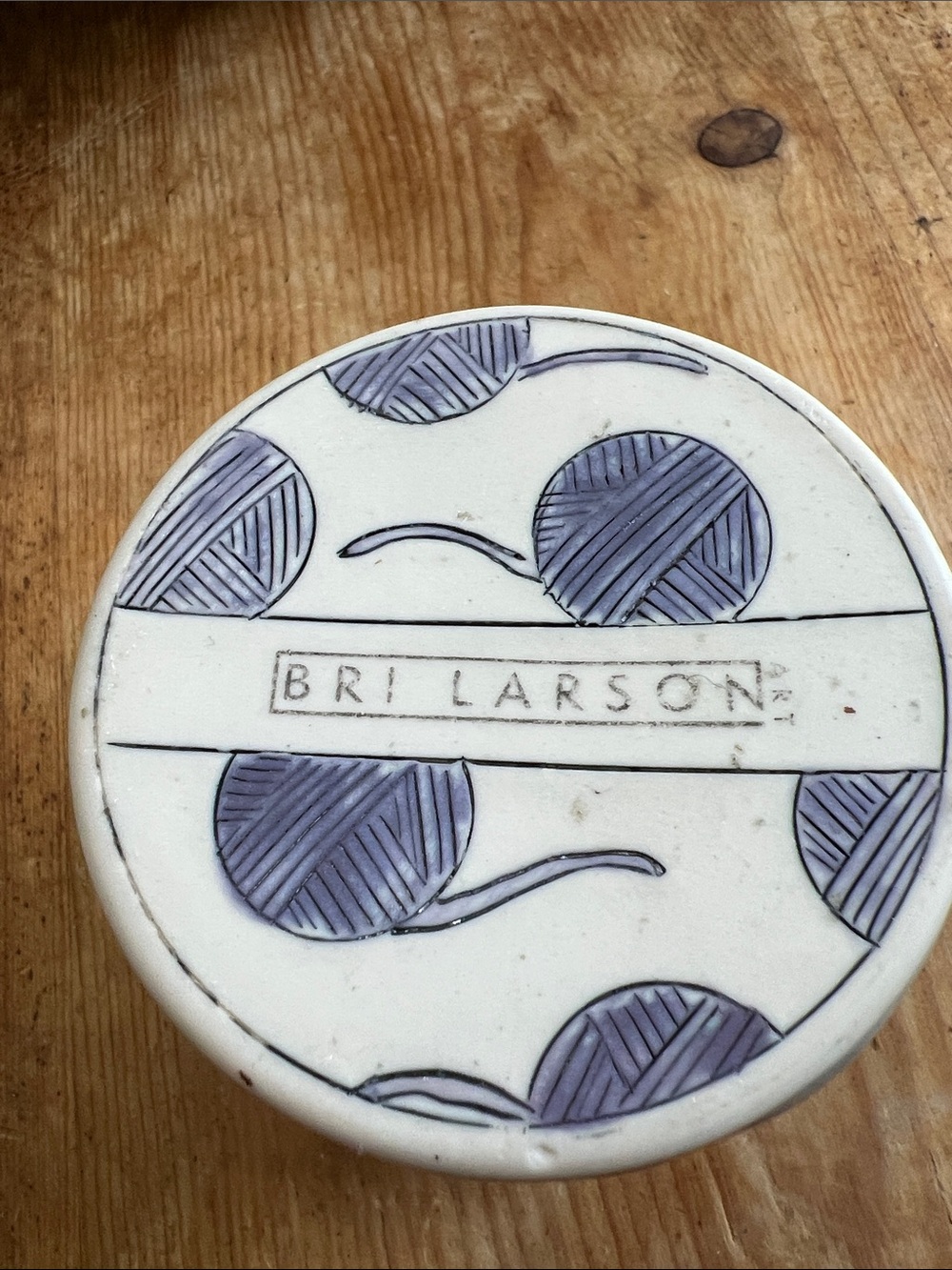 Bri Larson Art Knitting Ball Mug